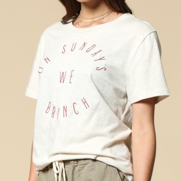 Last 1! NWT On Sunday's We Brunch Graphic T-shirt - Picture 5 of 6